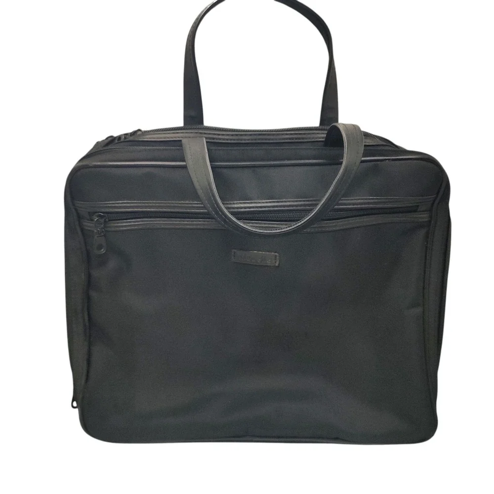 Modella Travel Bag Organizer Makeup Black Canvas Three Sections‎ Multi Pockets